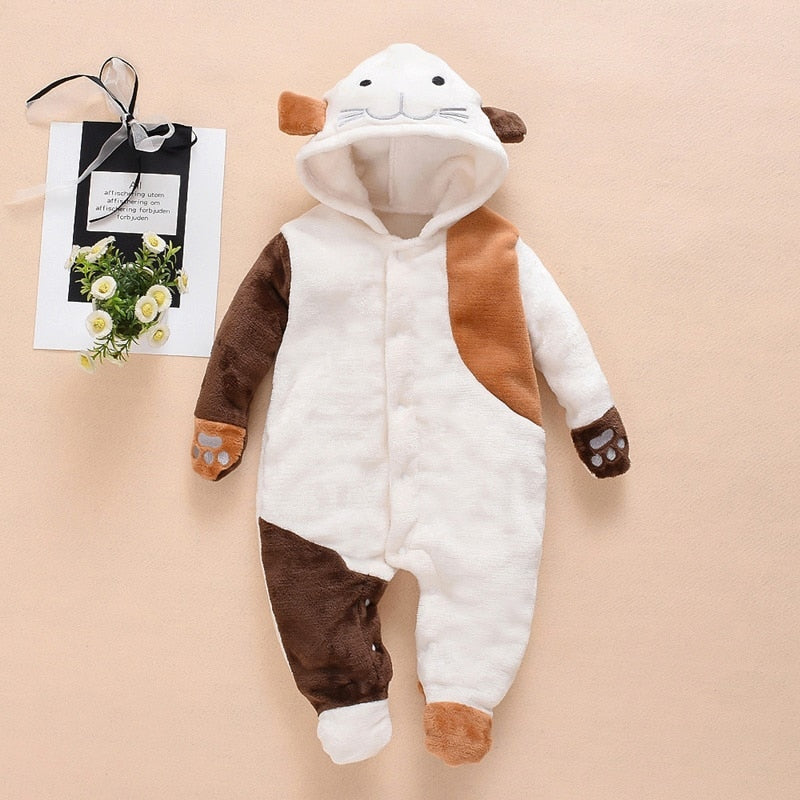 Macacão de Inverno Bichinhos Manga Longa - 3 a 18 meses