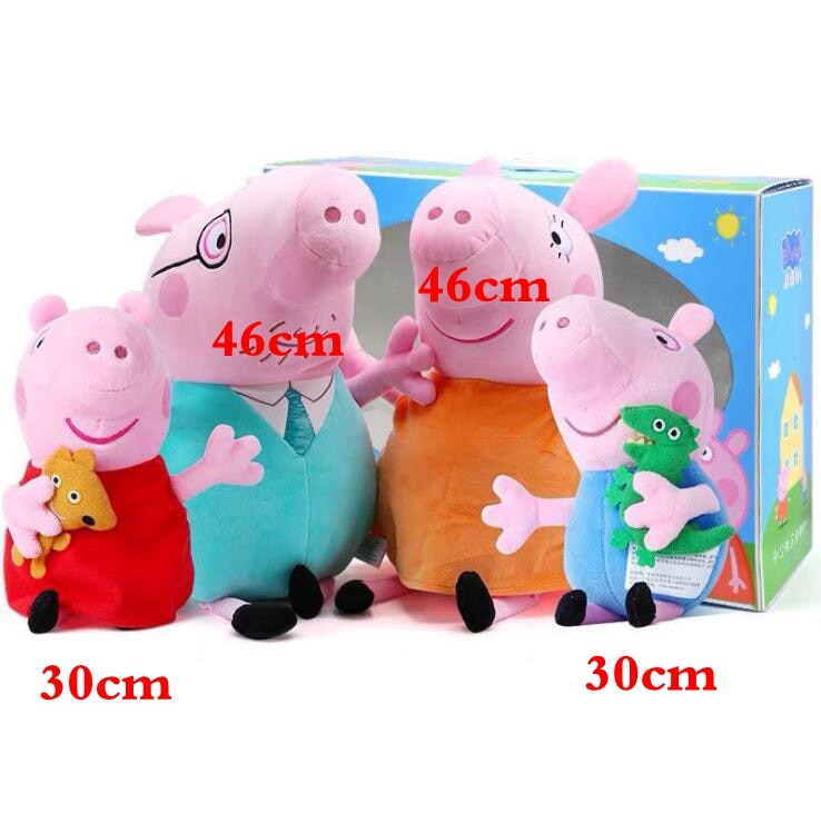 Peppa Pig e Família Conjunto Pelúcia