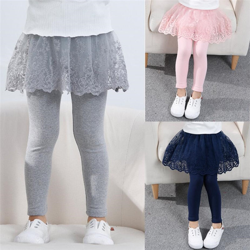 Legging de Cotton Infantil Com Saia - 3 a 7 anos