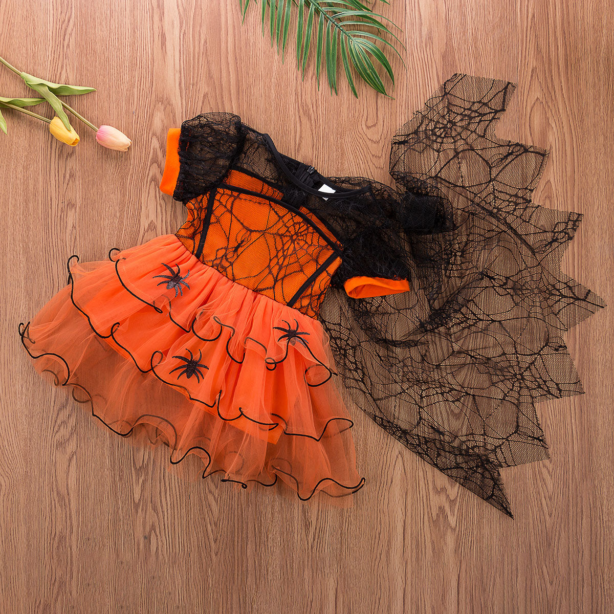 Vestido Halloween Teia de Aranha - 1 a 5 anos