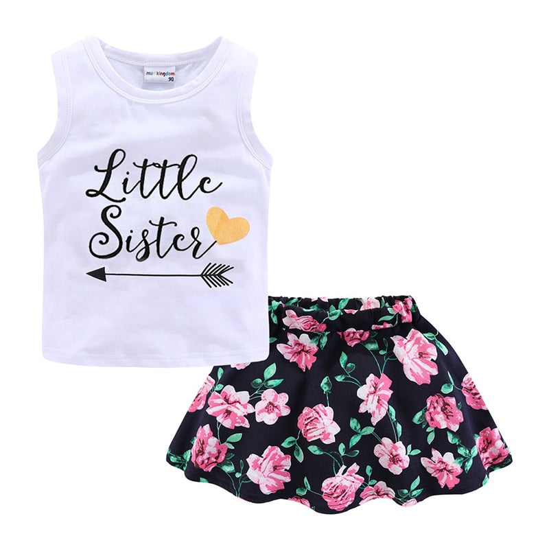 Conjunto de roupa para meninas - 2 a 9 anos