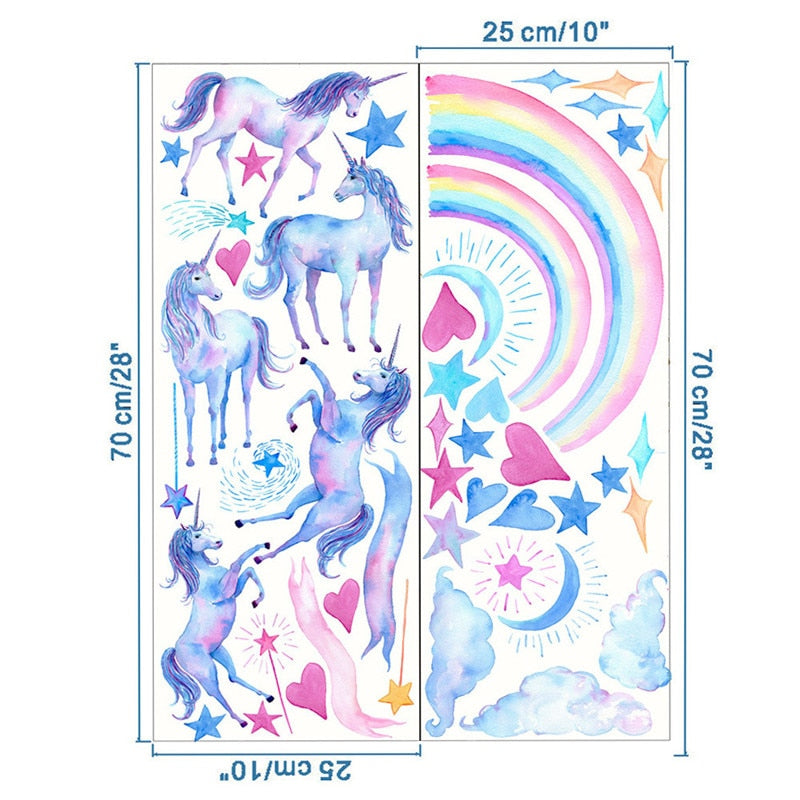 ADESIVO DECORATIVO PARA QUARTO DE BEBÊ - UNICÓRNIO