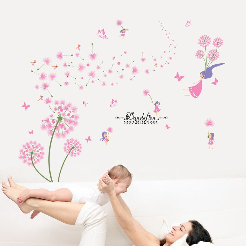 Adesivo decorativo (papel de parede) - flores, flamingo, bailarinas