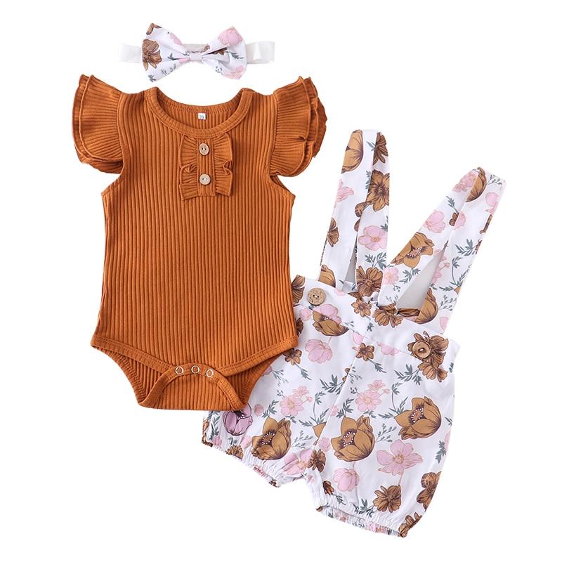 Conjunto Para Meninas de 3 Meses a 2 Anos - 03 Peças
