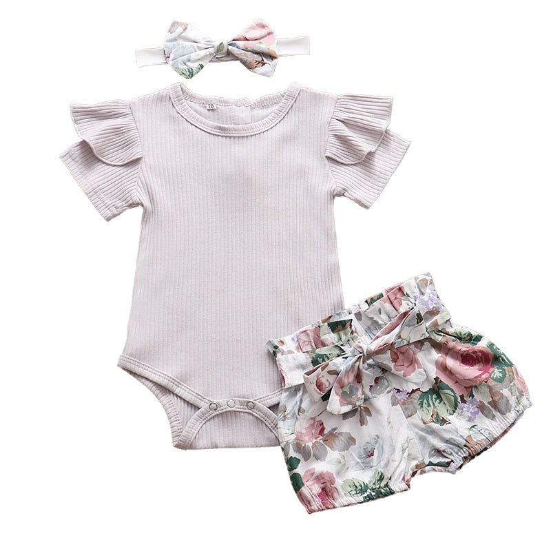 Conjuntos de Body, Short e Lacinho - 0 a 24 Meses
