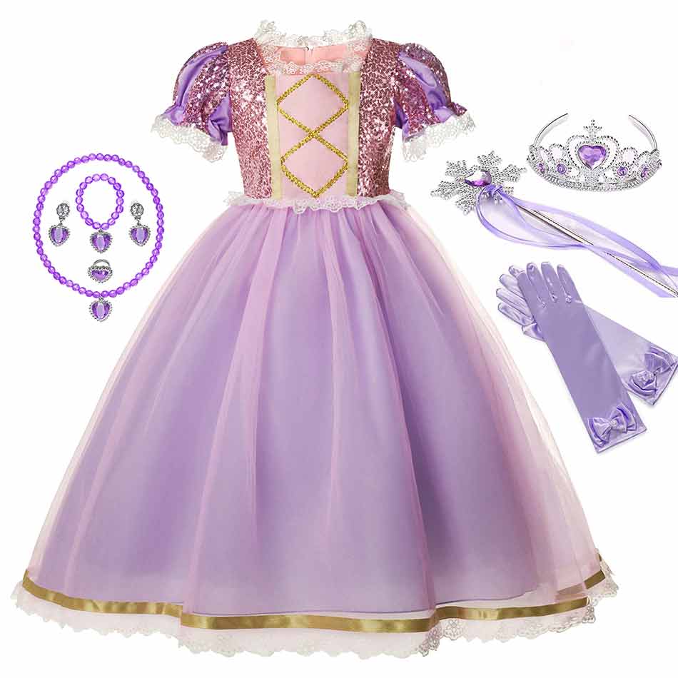Vestido Rapunzel - 2 a 10 Anos