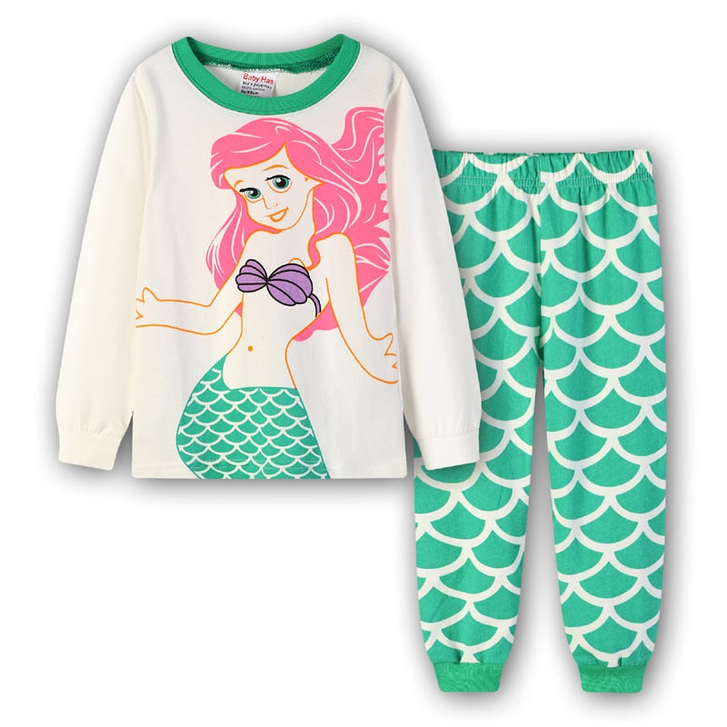 Pijama infantil de algodão para meninas - 3 a 8 anos