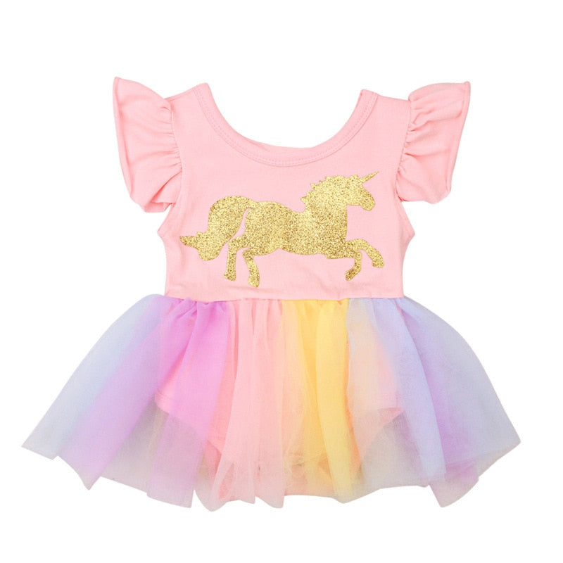 Vestido Unicórnio para meninas - 6 meses a 2 anos