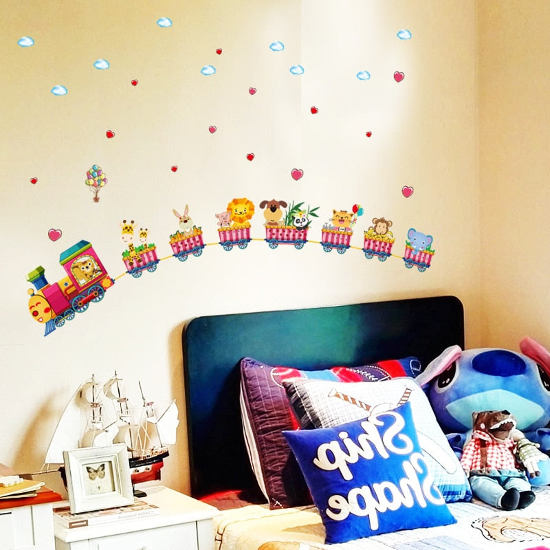 Adesivo decorativo (papel de parede) - Trenzinho animais