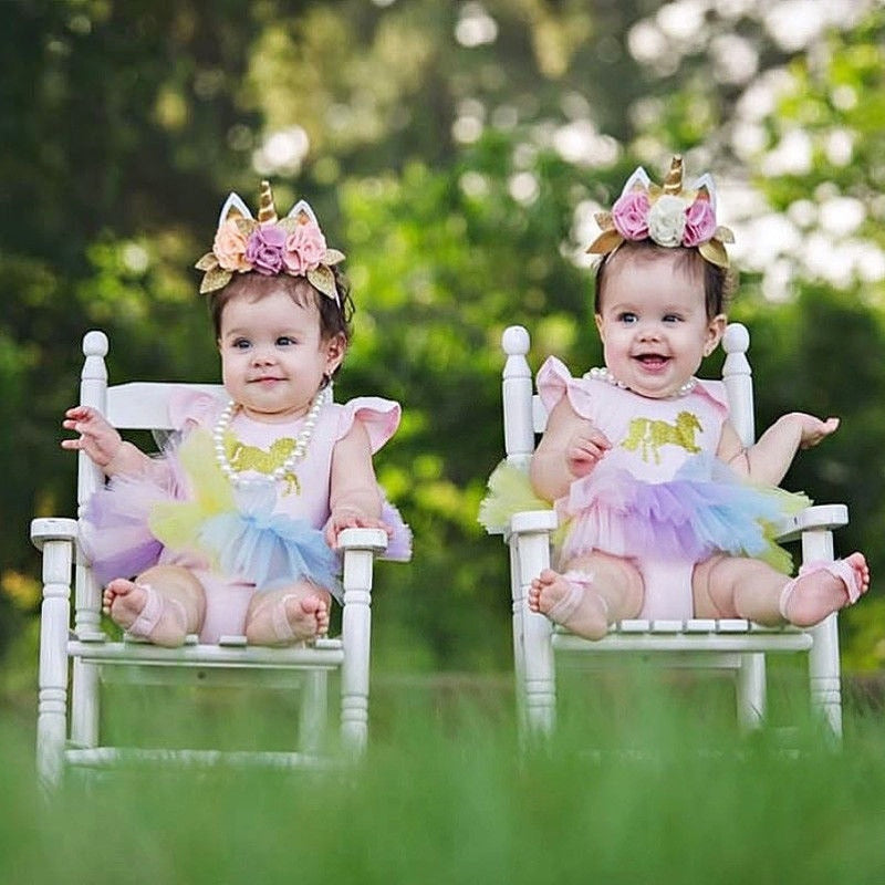 Vestido Unicórnio para meninas - 6 meses a 2 anos