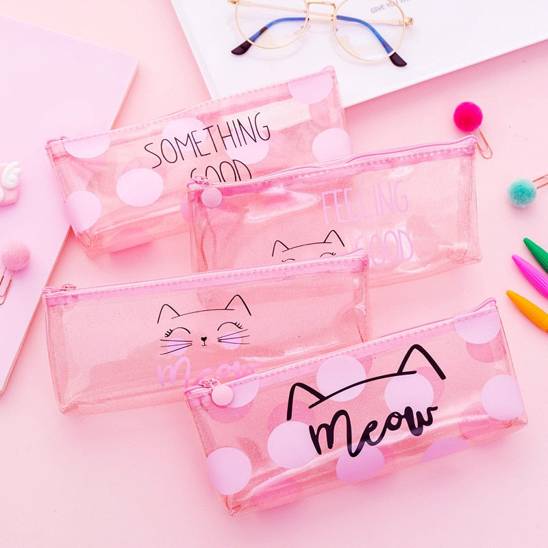 Estojo Rosa de Gatinhos para Meninas