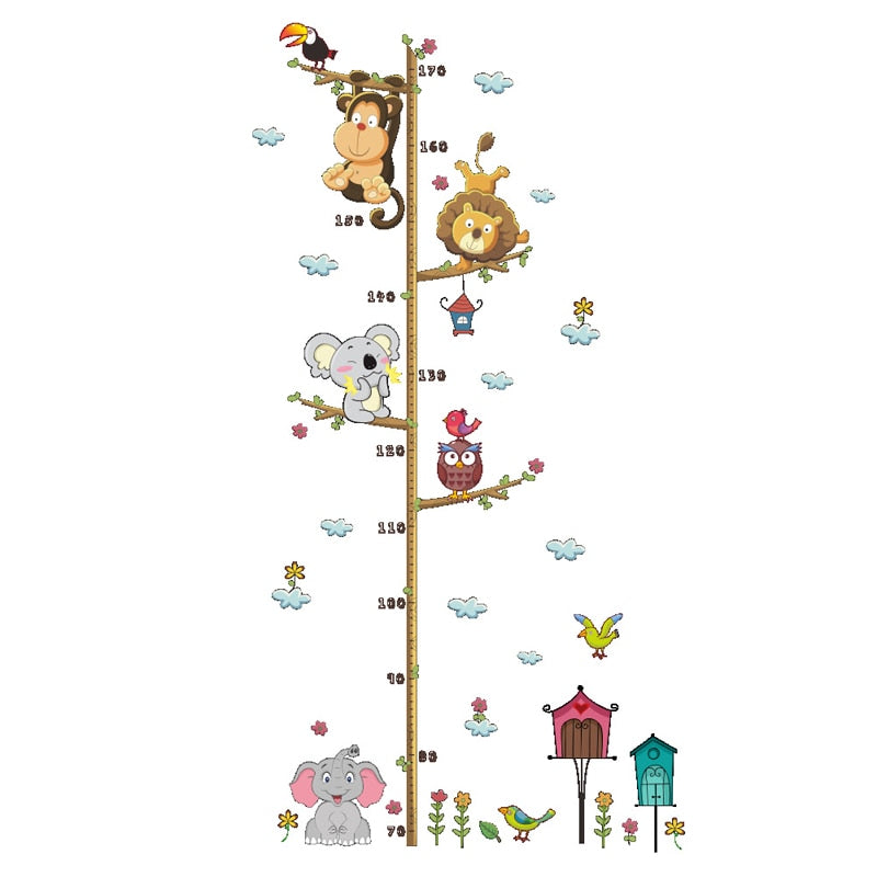Medidor de altura (papel de parede) - Animais de zoológico