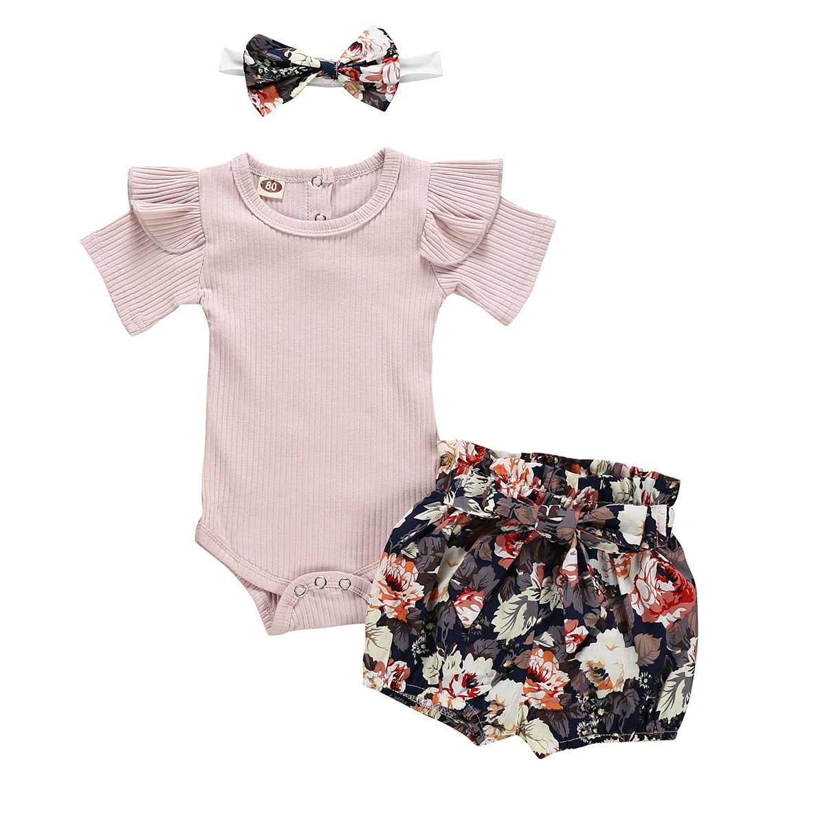 Conjuntos de Body, Short e Lacinho - 0 a 24 Meses