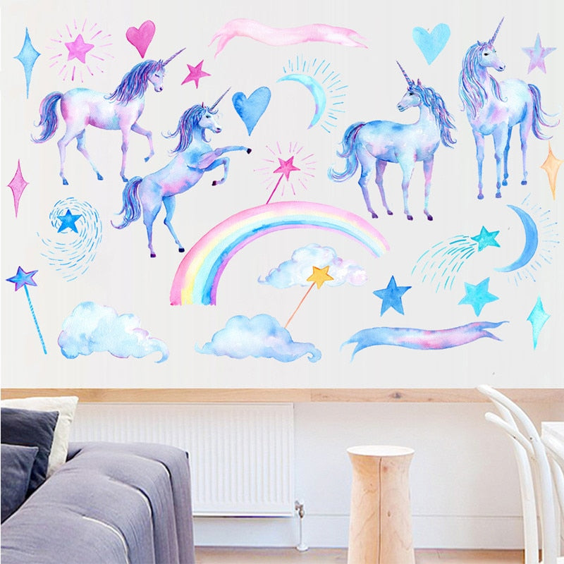 ADESIVO DECORATIVO PARA QUARTO DE BEBÊ - UNICÓRNIO