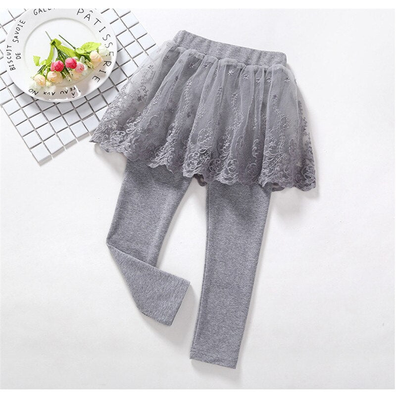 Legging de Cotton Infantil Com Saia - 3 a 7 anos