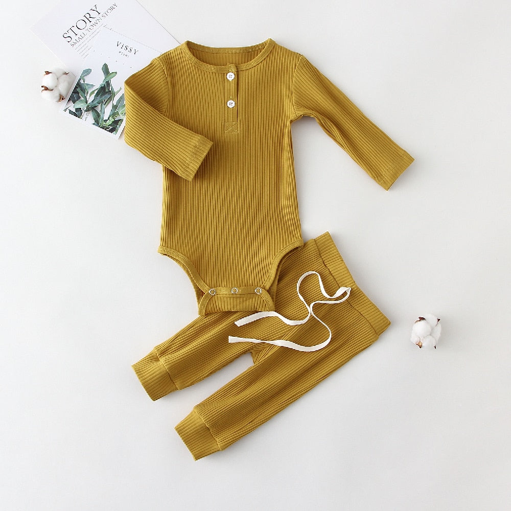 Conjunto de Body para bebês com duas peças (calça ou bermuda)