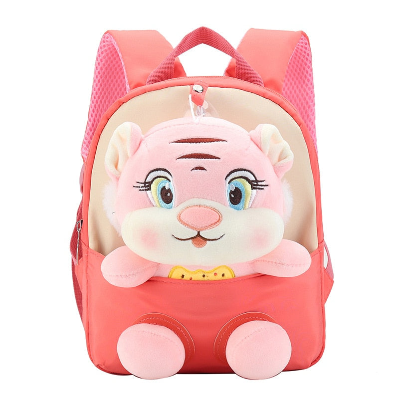 Mochila Escolar Infantil de Tigres e Corujas