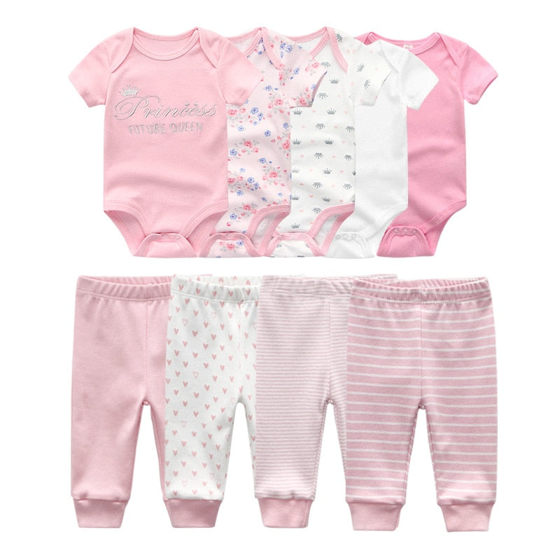 Kits de macacão com calça, 6 ou 9 peças - 3 meses a 1 ano