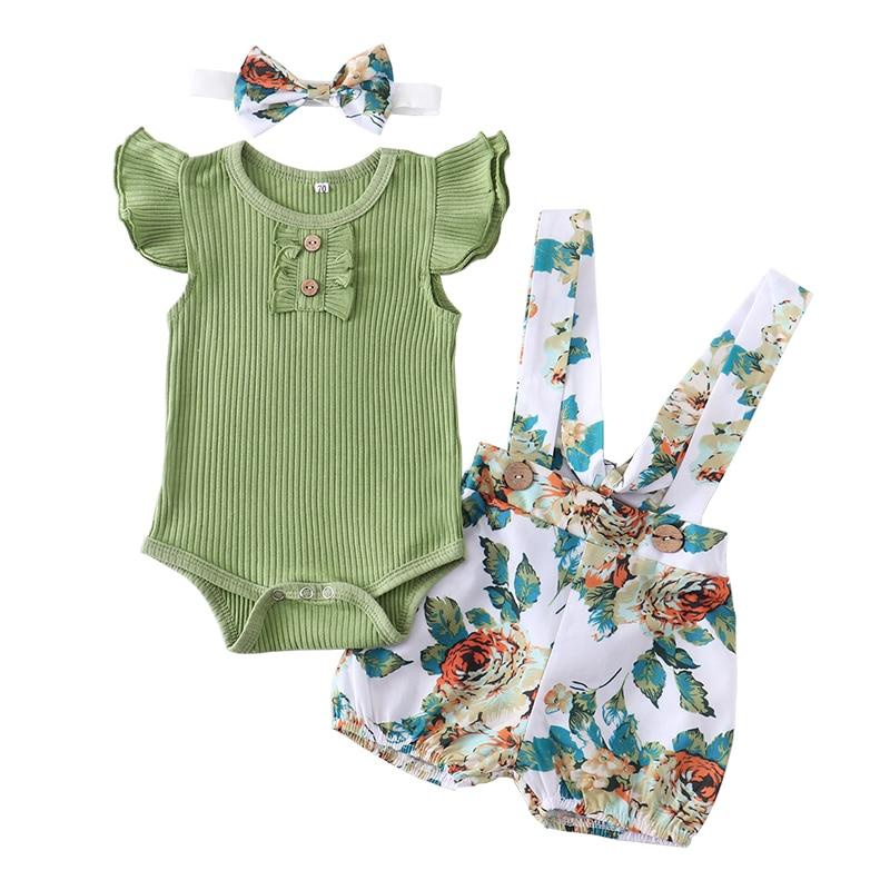 Conjunto Para Meninas de 3 Meses a 2 Anos - 03 Peças