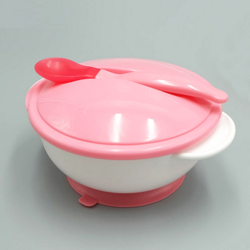 Tigela Infantil com Ventosa e Colher com Sensor de Temperatura