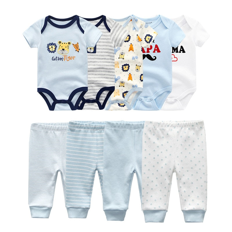 Kits de macacão com calça, 6 ou 9 peças - 3 meses a 1 ano