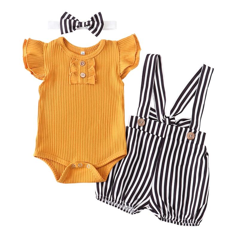 Conjunto Para Meninas de 3 Meses a 2 Anos - 03 Peças