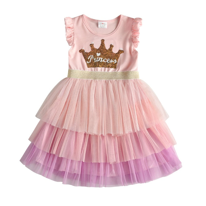 Vestidos Manga Curta Unicórnio - 3 a 8 anos
