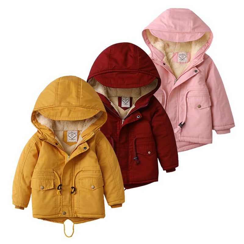 Jaqueta de inverno para meninos com capuz - 2 a 10 anos