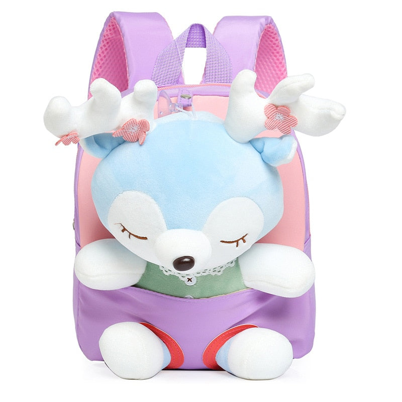 Mochila Escolar Infantil Animais de Pelúcia