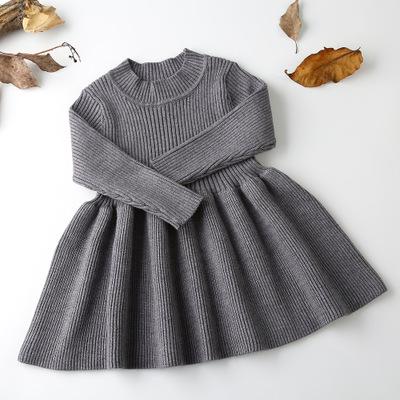 Vestido Manga Longa e Gola Alta - 6 Meses a 5 Anos