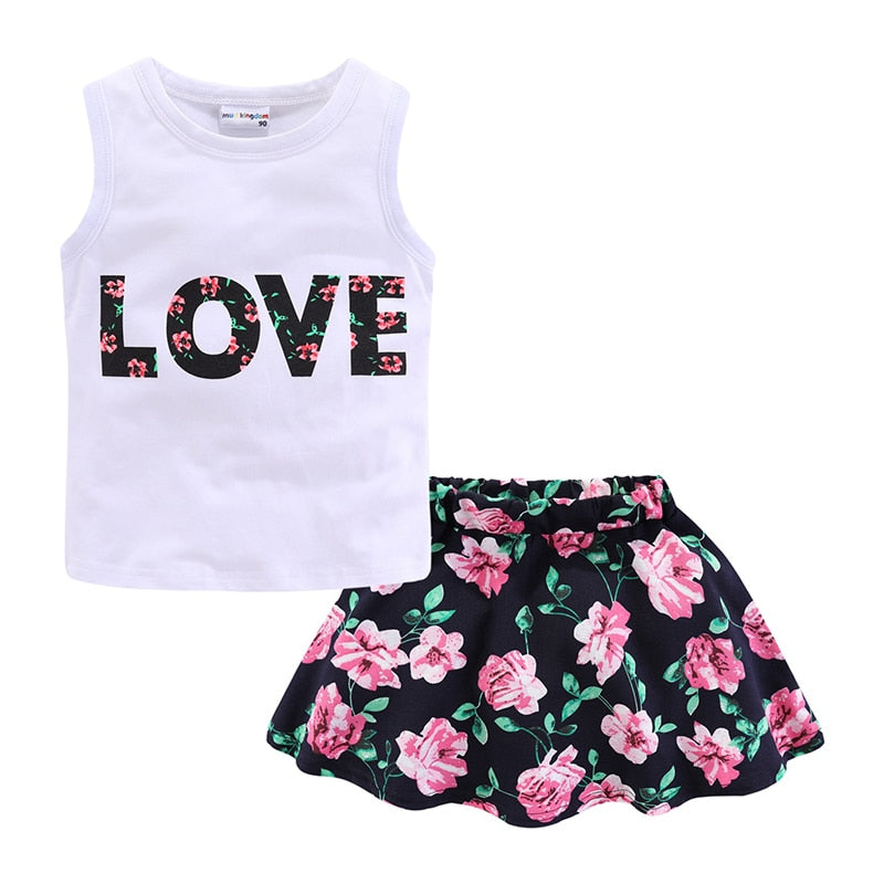 Conjunto de roupa para meninas - 2 a 9 anos