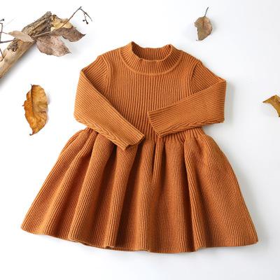 Vestido Manga Longa e Gola Alta - 6 Meses a 5 Anos
