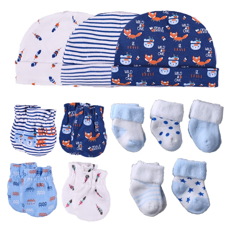 Conjunto de Gorro + Luvas + Meias (15 peças)