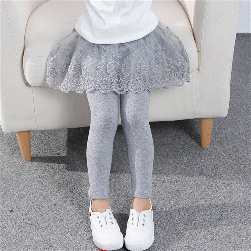 Legging de Cotton Infantil Com Saia - 3 a 7 anos