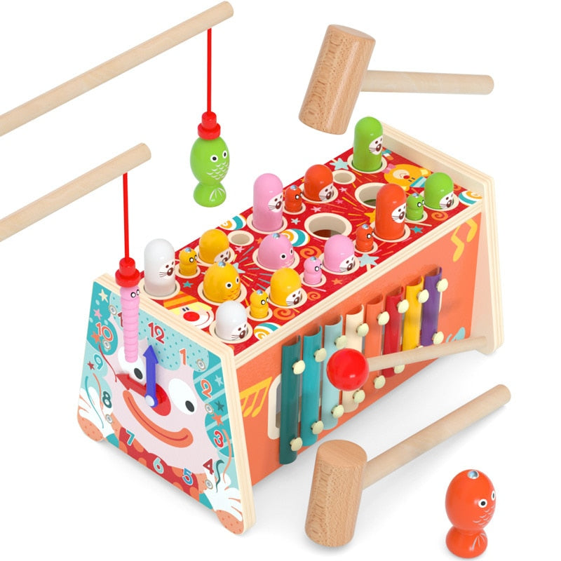 Brinquedo de madeira montessoriano multifuncional
