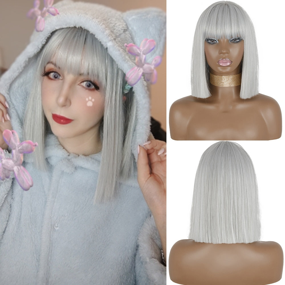 Peruca Feminina de Cabelo Sintético