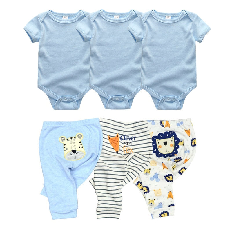 Kits de macacão com calça, 6 ou 9 peças - 3 meses a 1 ano