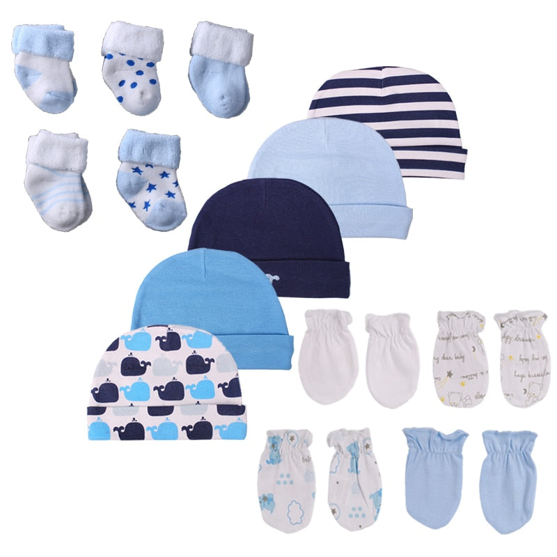 Conjunto de Gorro + Luvas + Meias (15 peças)