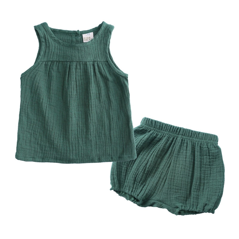 Conjunto de Roupas de Algodão Para Meninas - 6 Meses a 4 Anos