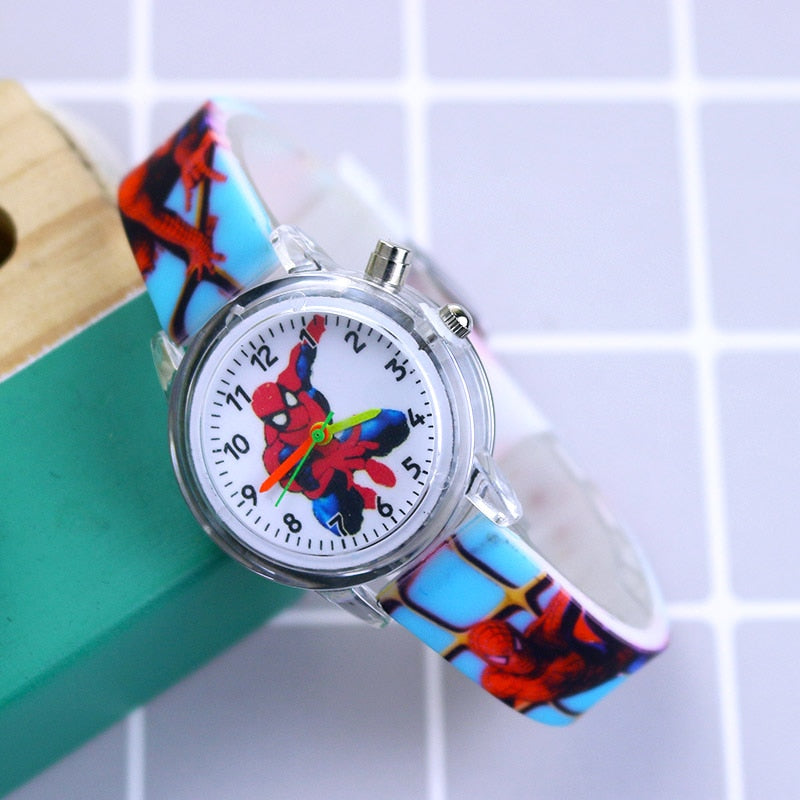 Relógio Infantil Para Crianças Flash Light - Frozen, Homem Aranha