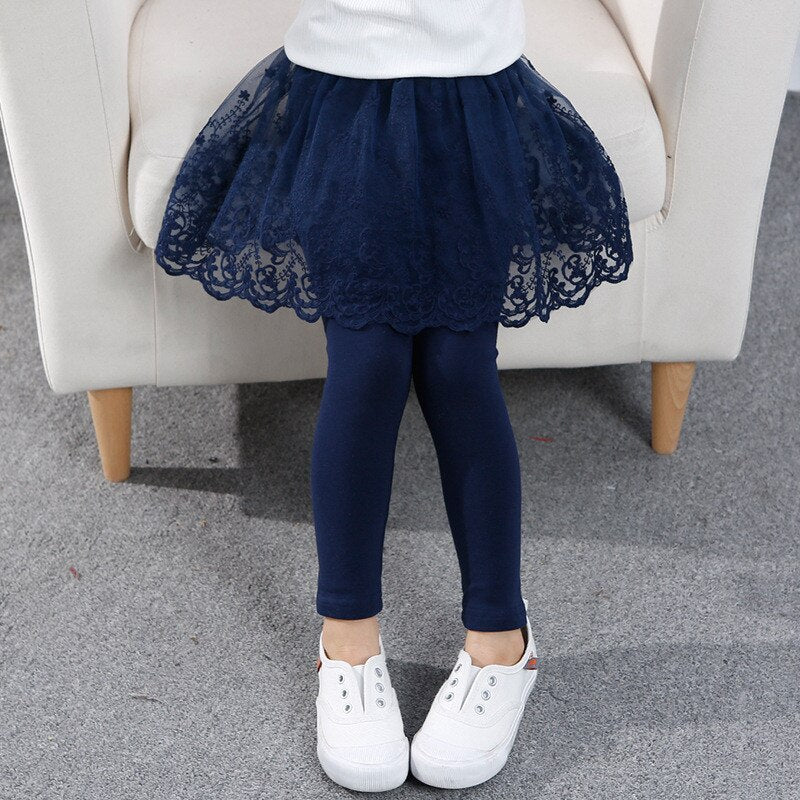 Legging de Cotton Infantil Com Saia - 3 a 7 anos