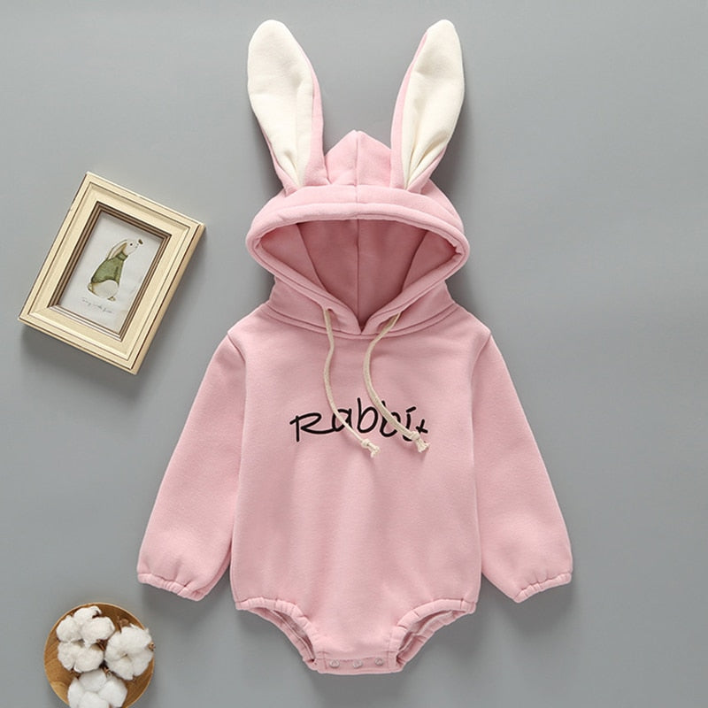 Body com Capuz de Coelhinho - 3 meses a 3 anos