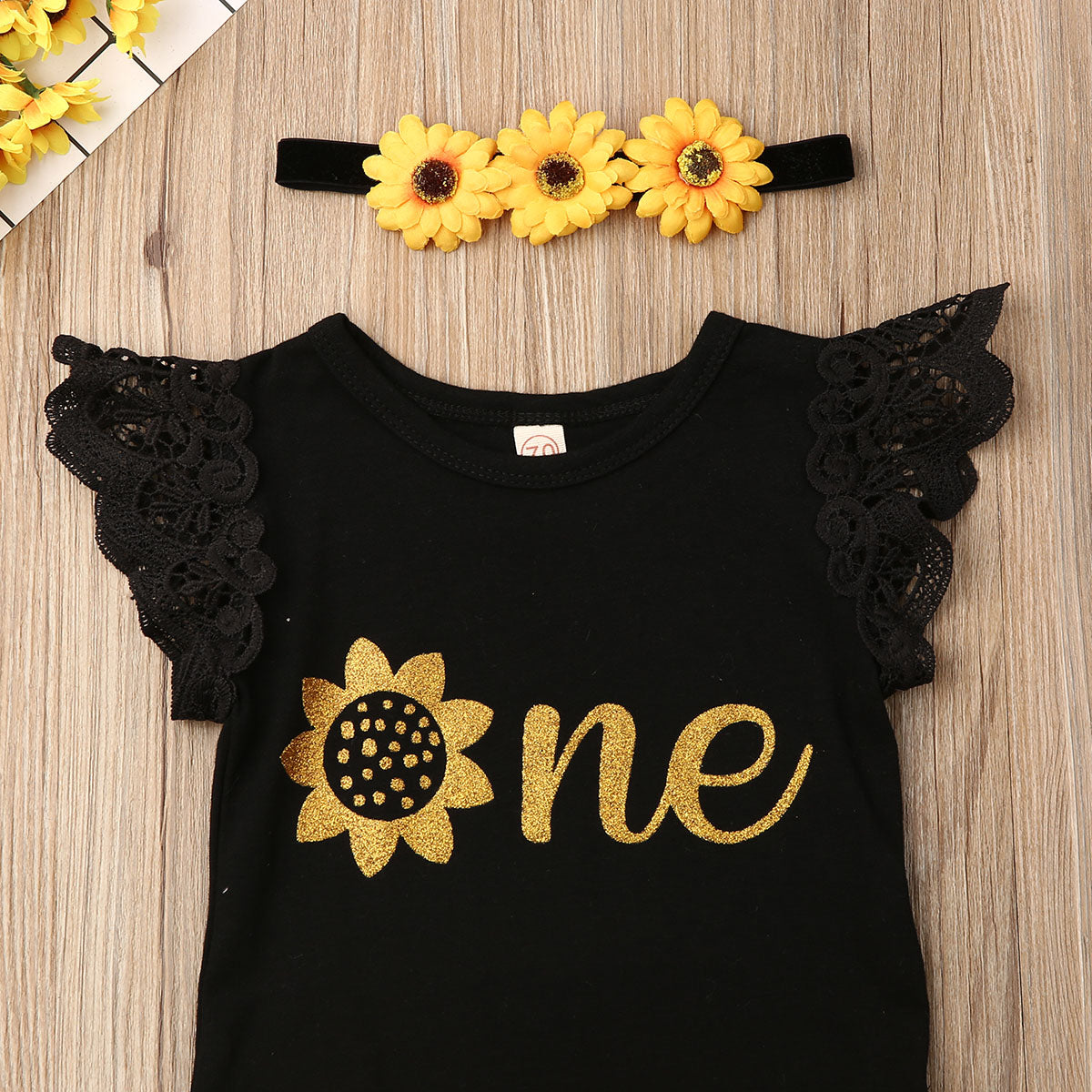 Conjunto de roupas para meninas Girassol