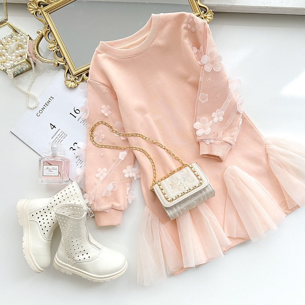 Vestido Com Detalhes de Tule 2 a 7 anos