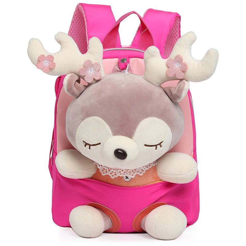 Mochila Escolar Infantil Animais de Pelúcia