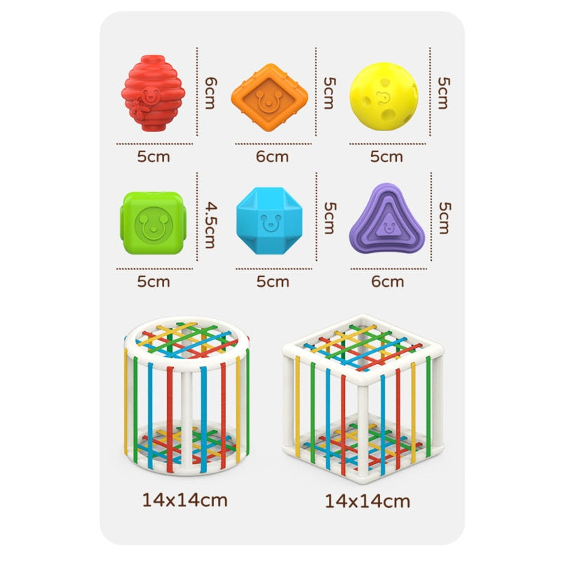 Brinquedo educativo para bebês, montessoriano, colorido