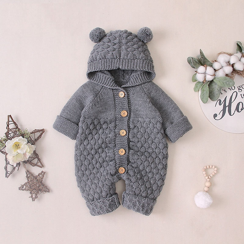 Macacão de Inverno Com Capuz Para Bebês - 3 a 24 meses