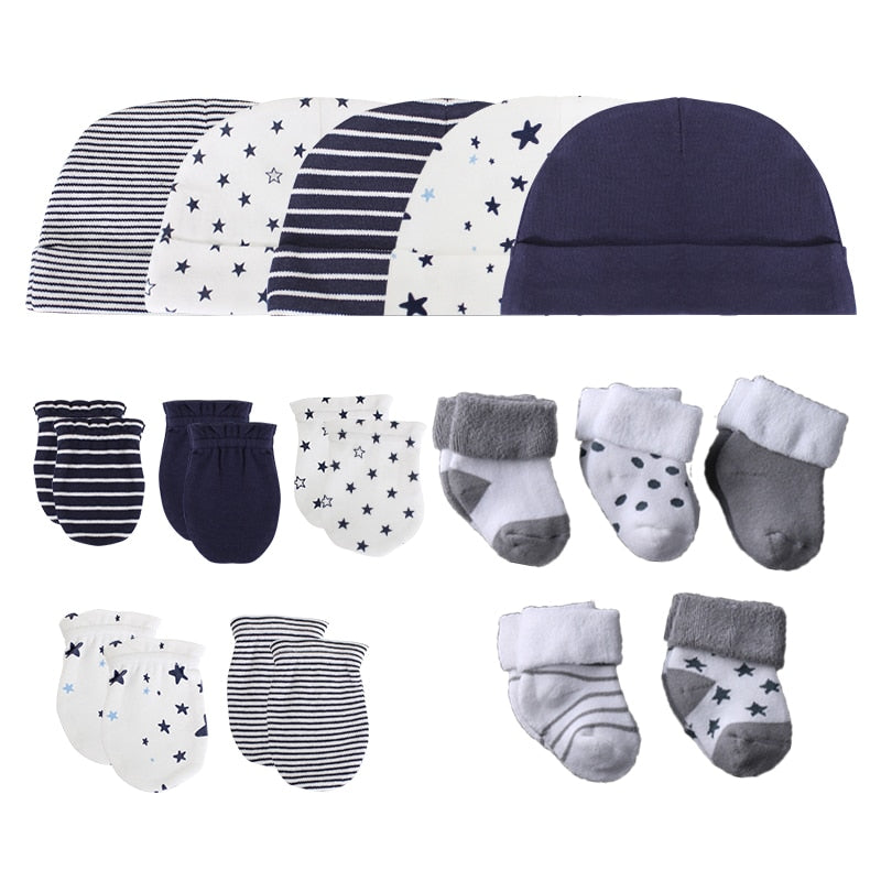 Conjunto de Gorro + Luvas + Meias (15 peças)