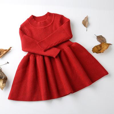 Vestido Manga Longa e Gola Alta - 6 Meses a 5 Anos