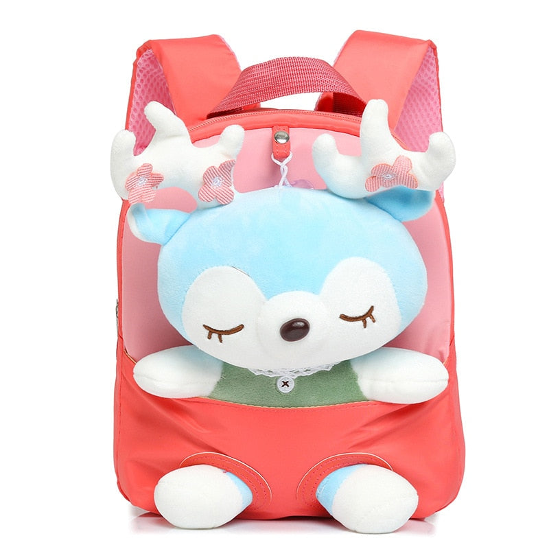 Mochila Escolar Infantil Animais de Pelúcia